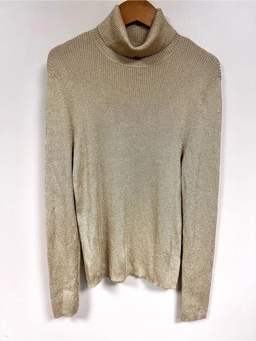 Ralph Lauren gold shimmer Turtleneck Sweater - size L